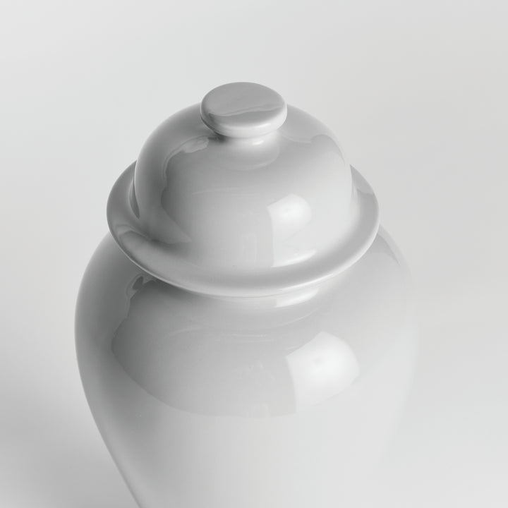 Lili White Ceramic Lidded Ginger Jar - Large