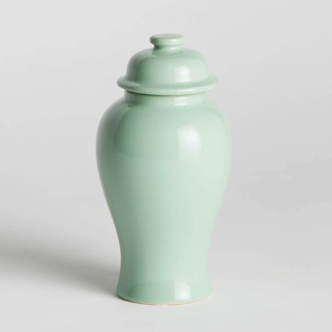 Lili Green Ceramic Lidded Ginger Jar, Small