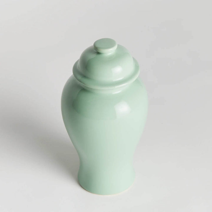 Lili Green Ceramic Lidded Ginger Jar, Small