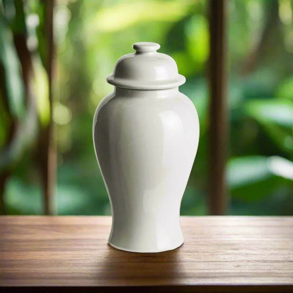 Lili White Ceramic Lidded Mini Ginger Jar