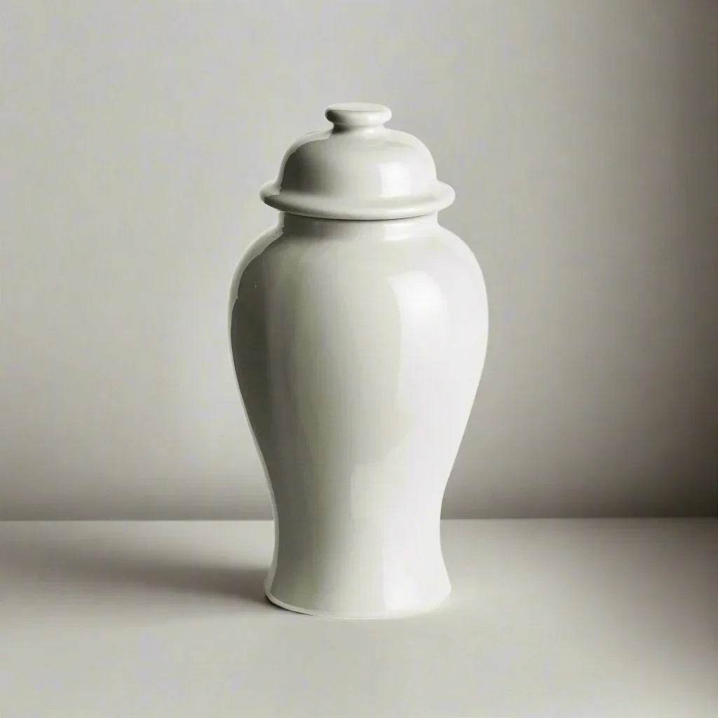 Lili White Ceramic Lidded Mini Ginger Jar
