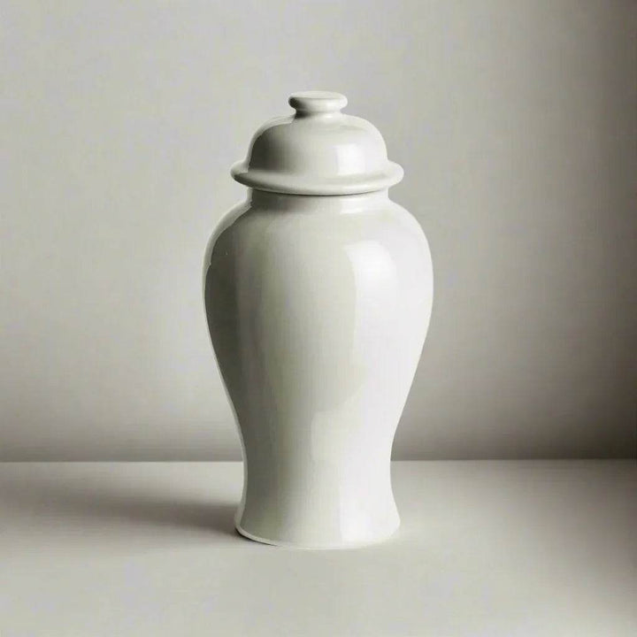 Lili White Ceramic Lidded Mini Ginger Jar