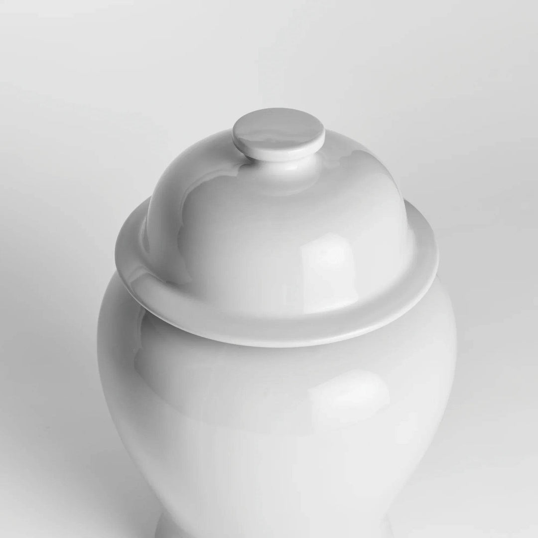 Lili White Ceramic Small Ginger Jar - Classic & Modern Decor