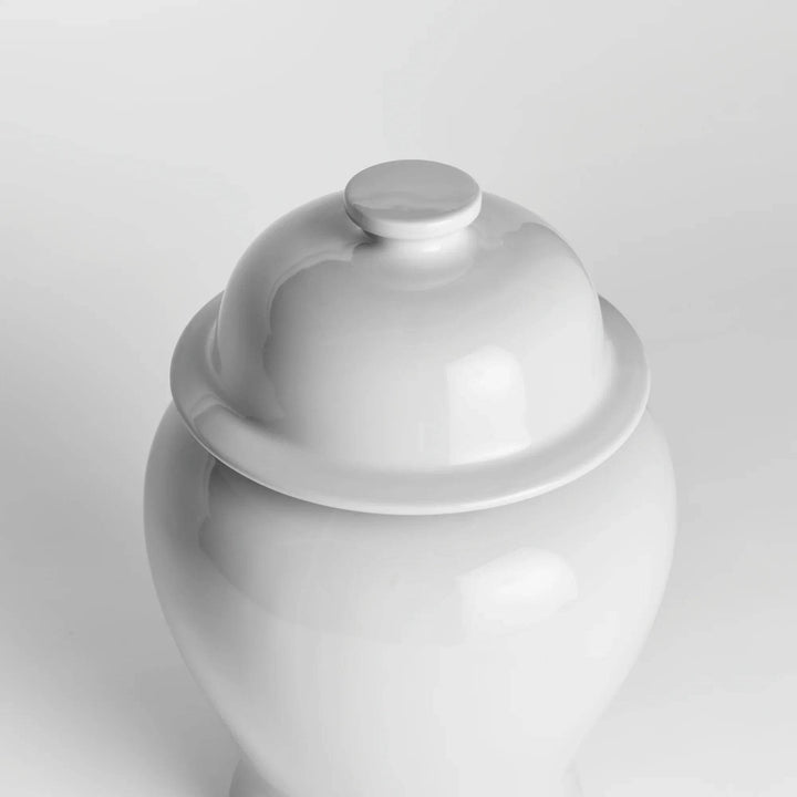 Lili White Ceramic Small Ginger Jar - Classic & Modern Decor