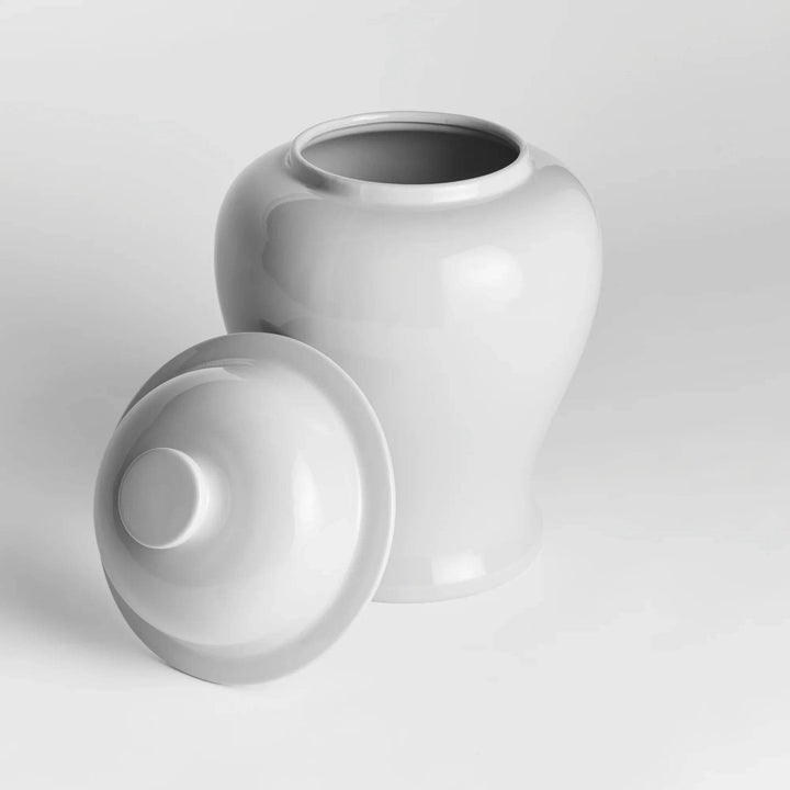 Lili White Ceramic Small Ginger Jar - Classic & Modern Decor