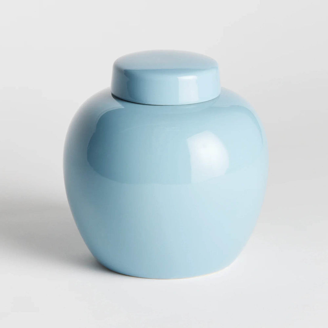 Lili Blue Ceramic Lidded Jar - 16.5" Ginger Jar