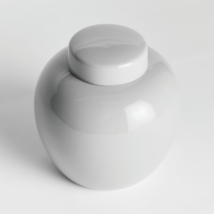 Lili White Ceramic Ginger Jar - High Gloss Decor Piece