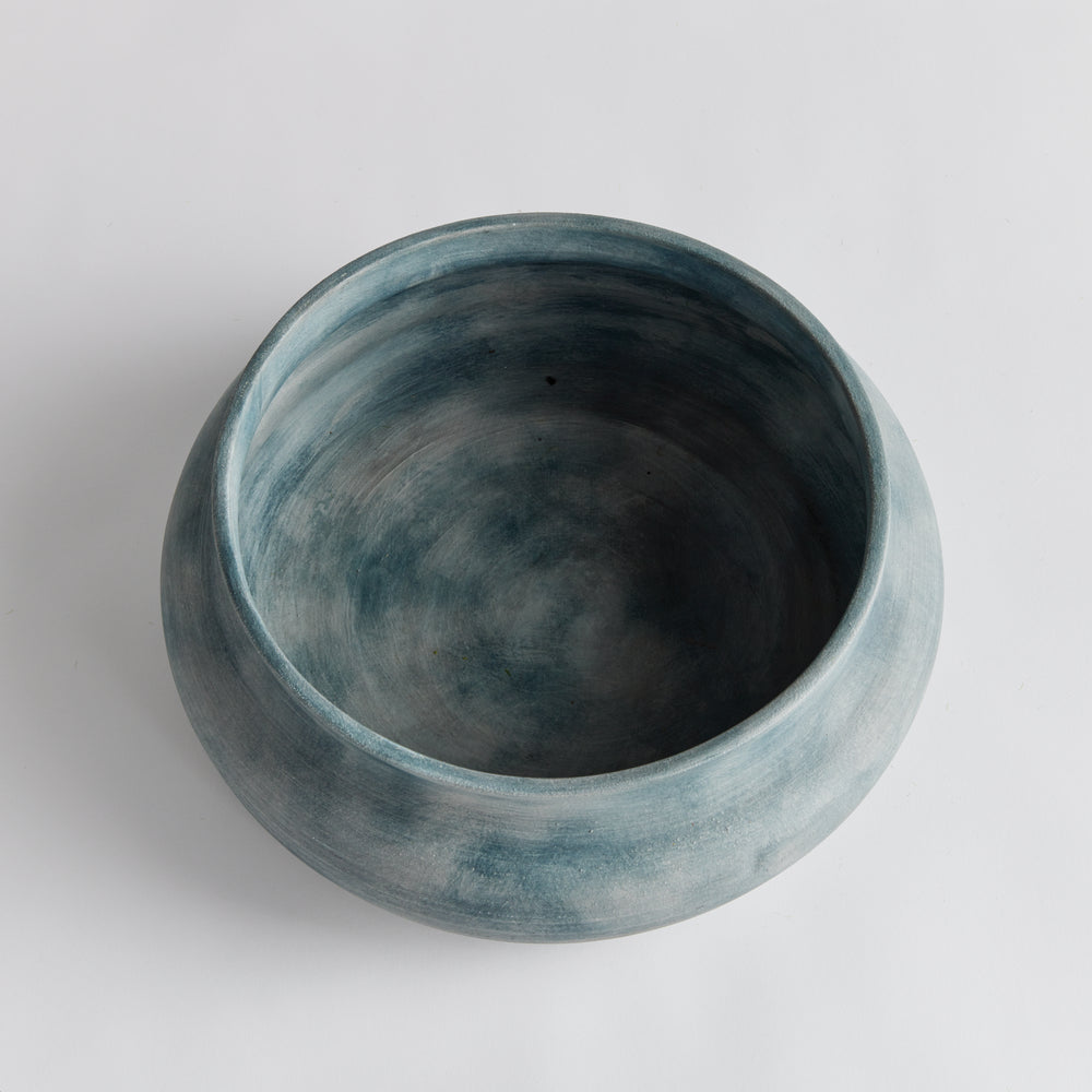 Handcrafted Terracotta Bowl with Ribbed Design and Matte Glaze