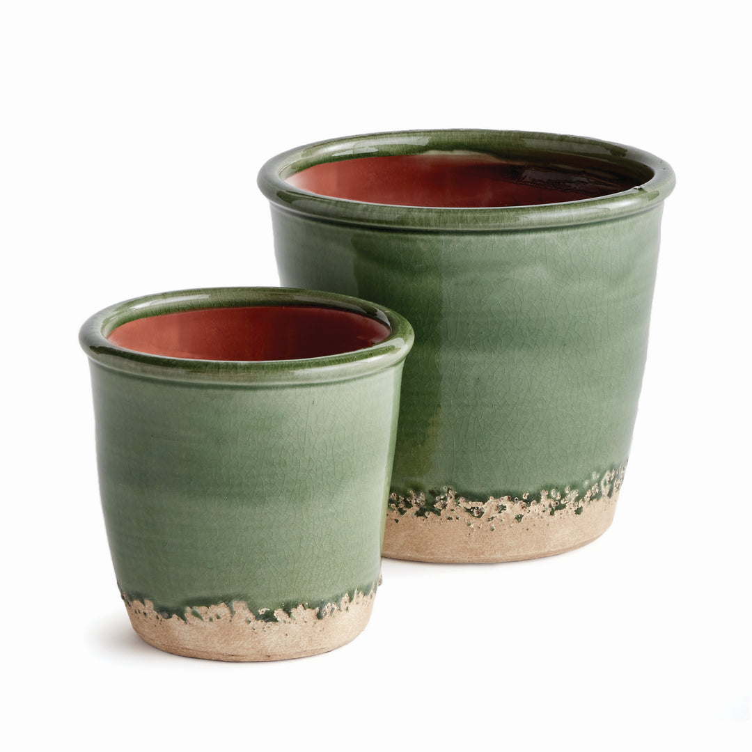 Handcrafted Terracotta Planter Pot Set with Crackled Glaze