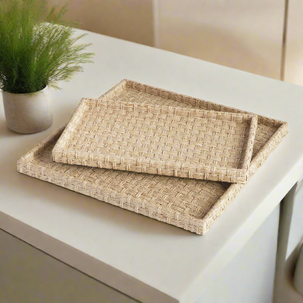 Large Handwoven Seagrass Nesting Trays