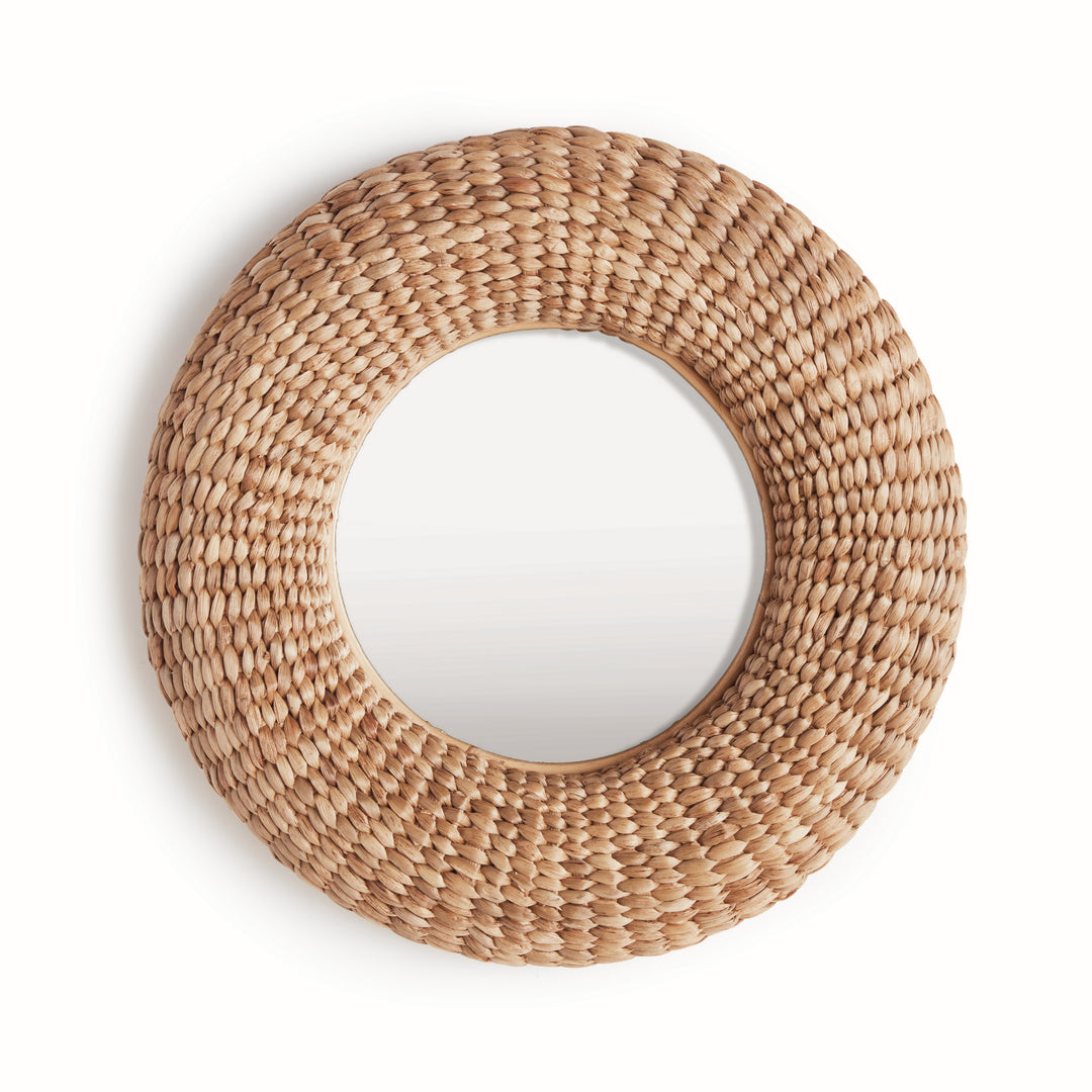 Handwoven Water Hyacinth Accent Mirror