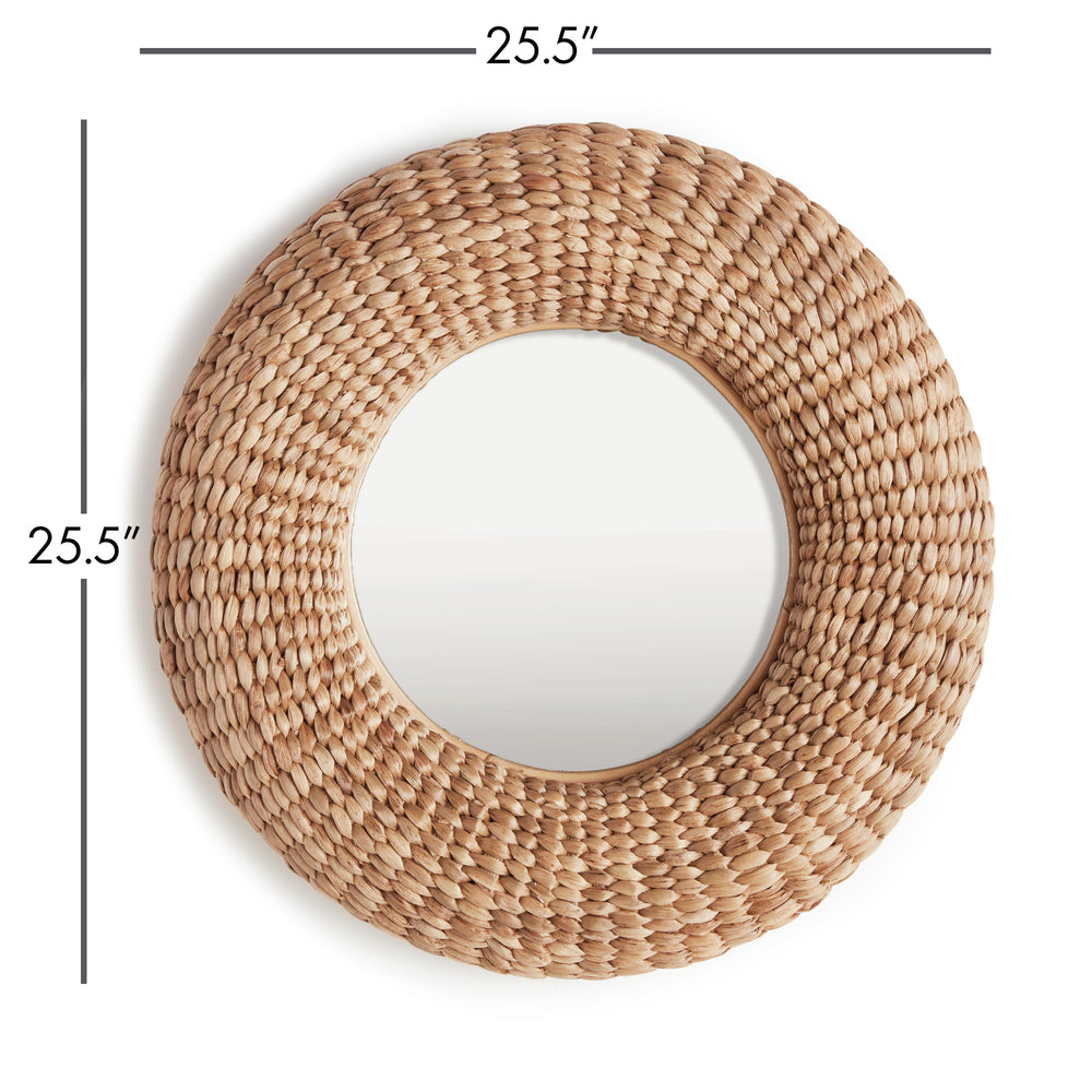 Handwoven Water Hyacinth Accent Mirror