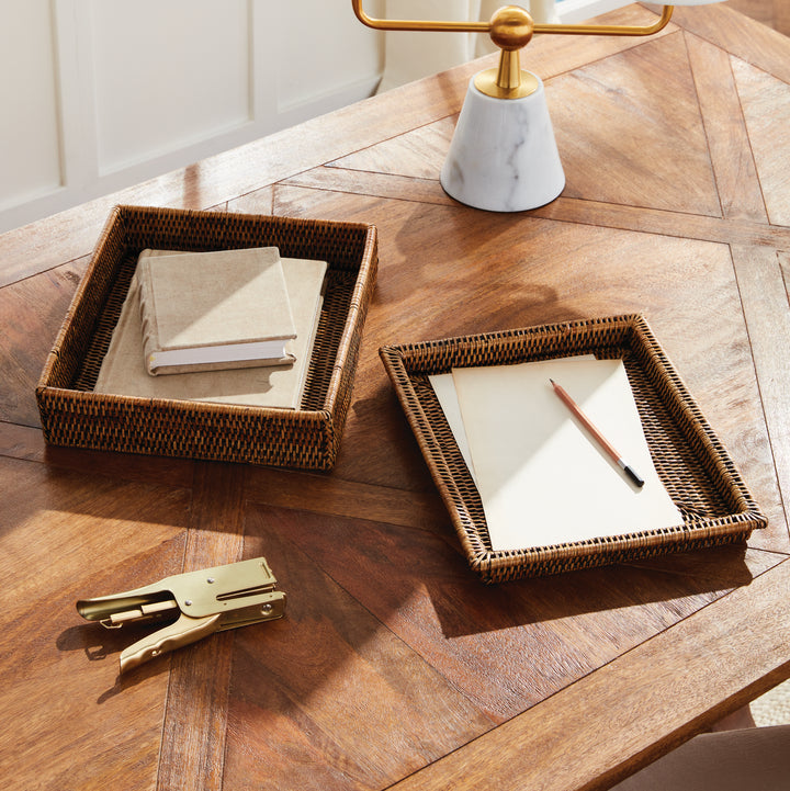 Stylish Burma Brown Rattan Letter Box