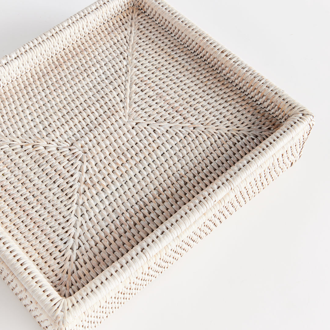 Stylish Burma Whitewash Rattan Organizer