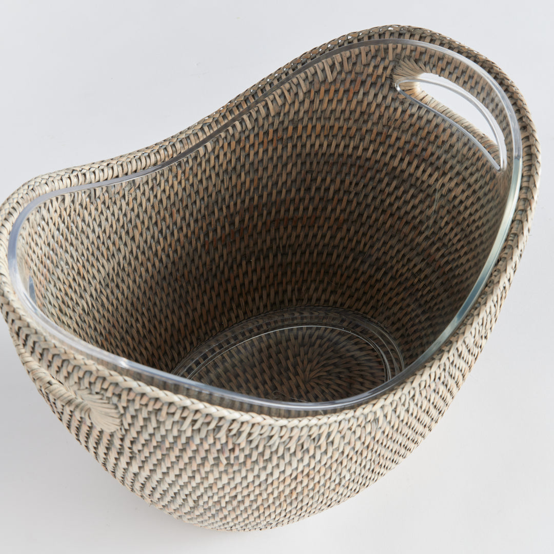 Burma Gray Wash Rattan Beverage Tub