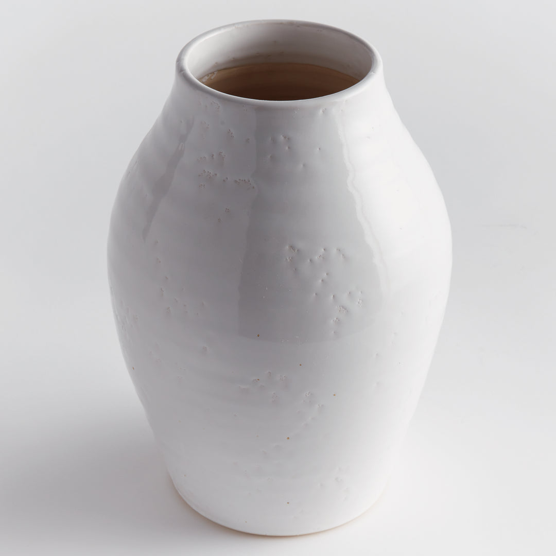 Large Handmade White Terracotta Decorative Vase