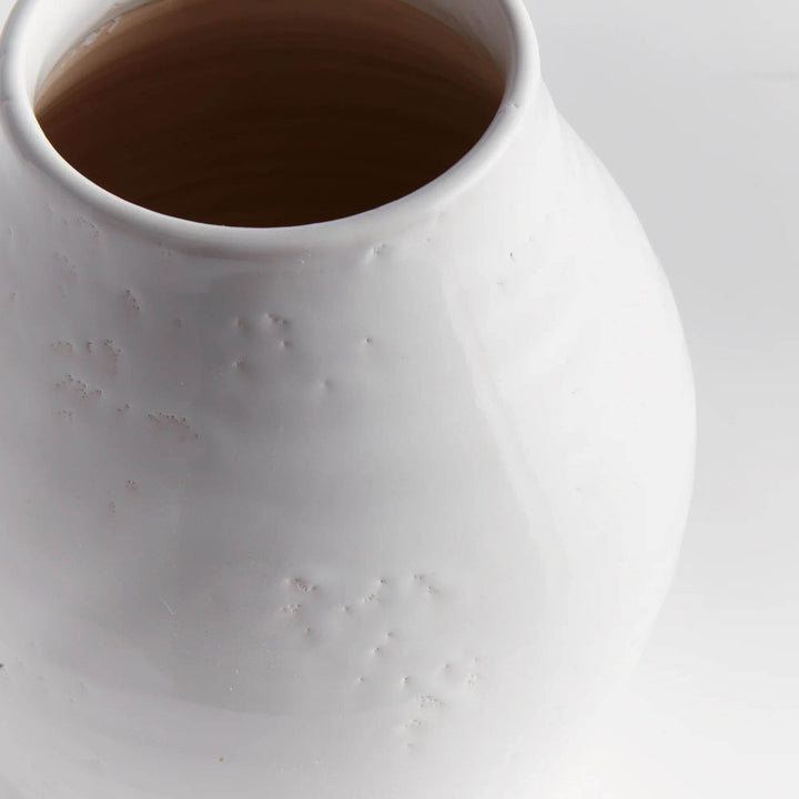 Large Handmade White Terracotta Decorative Vase
