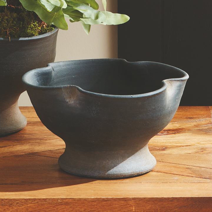 Small Black Terracotta Bowl with Artisan Matte Finish