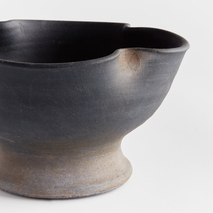 Small Black Terracotta Bowl with Artisan Matte Finish