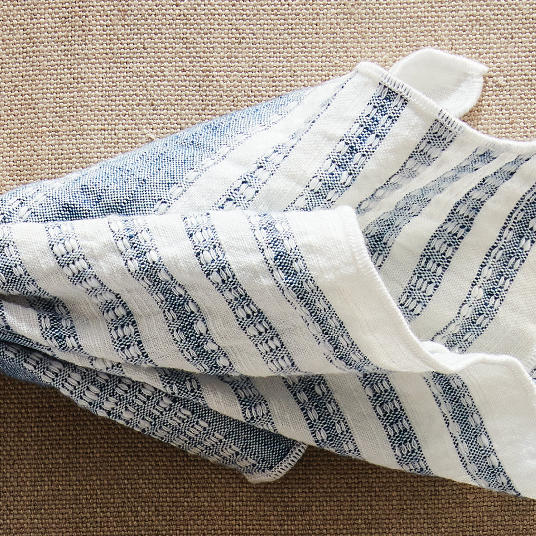 Blue Cotton Napkins, Set Of 4