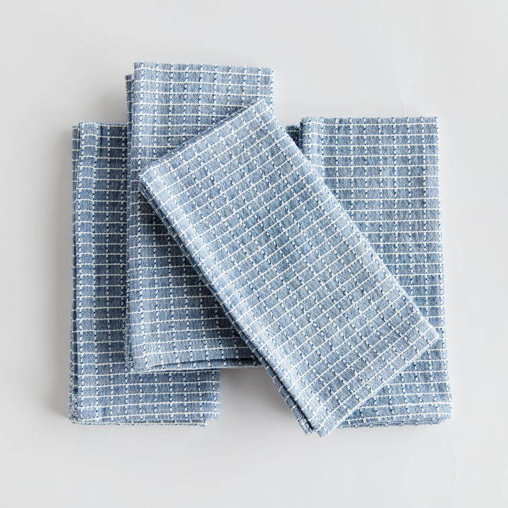 Blue Cotton Napkins, Set Of 4