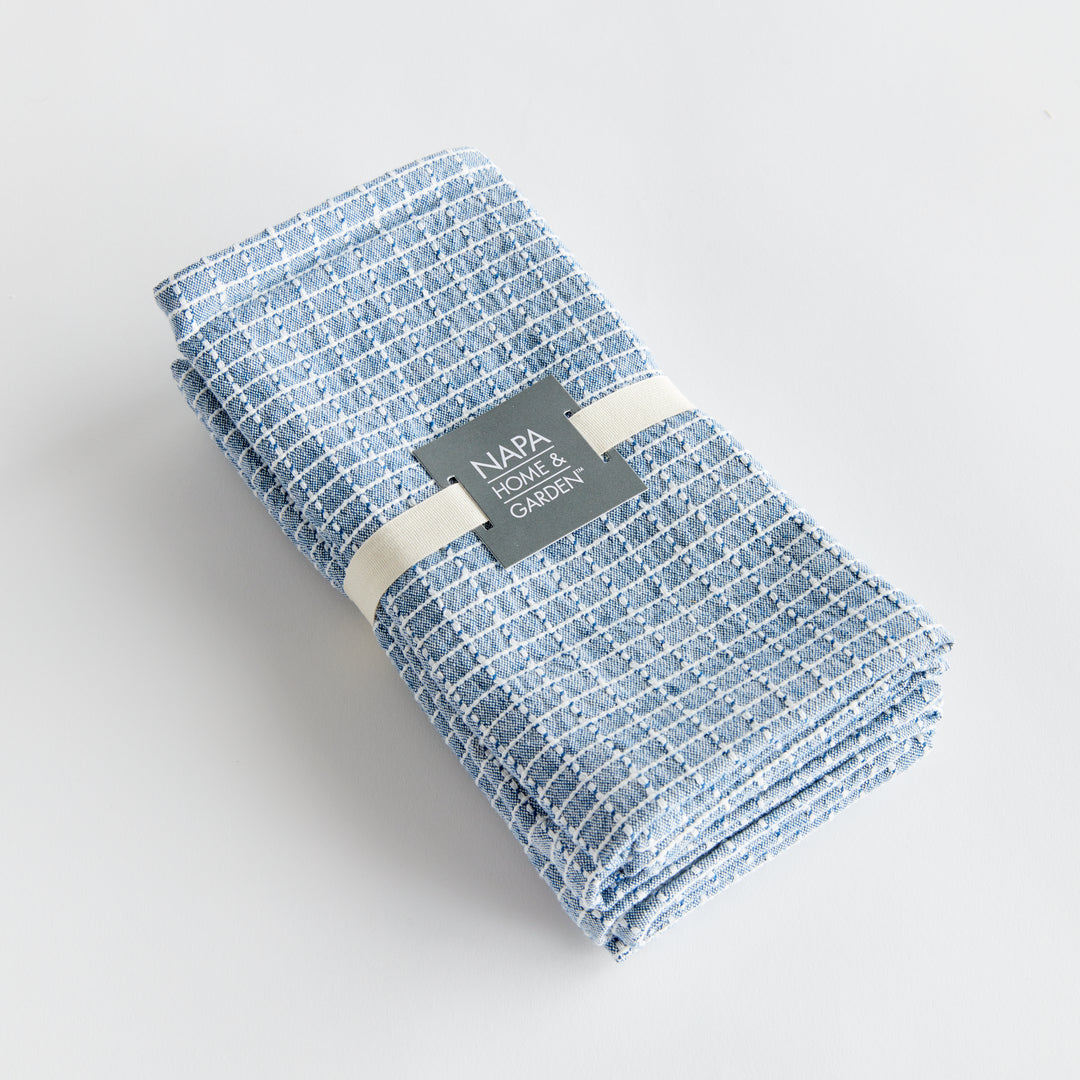 Blue Cotton Napkins, Set Of 4