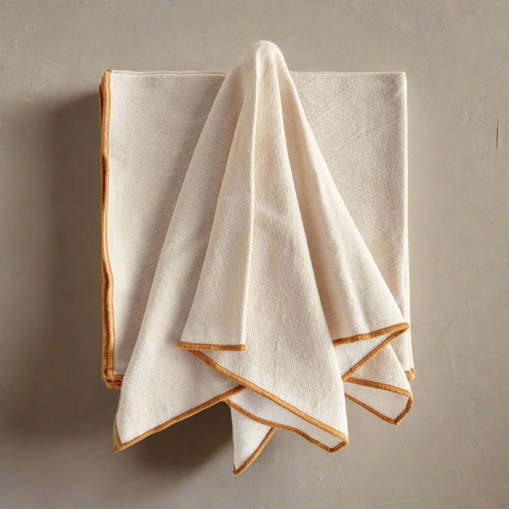 Set of 4 Soft Ochre Cotton Dinner Napkins