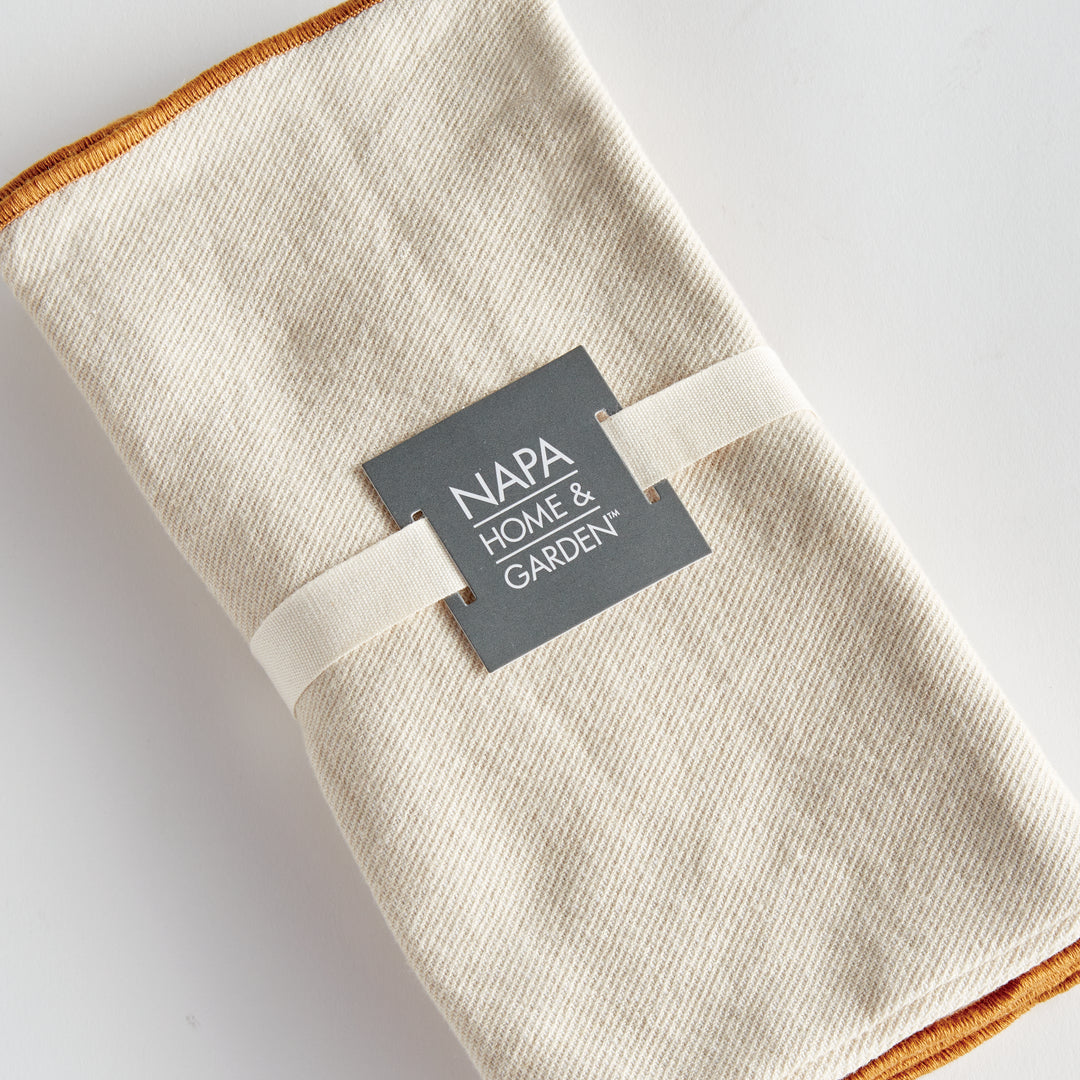 Set of 4 Soft Ochre Cotton Dinner Napkins