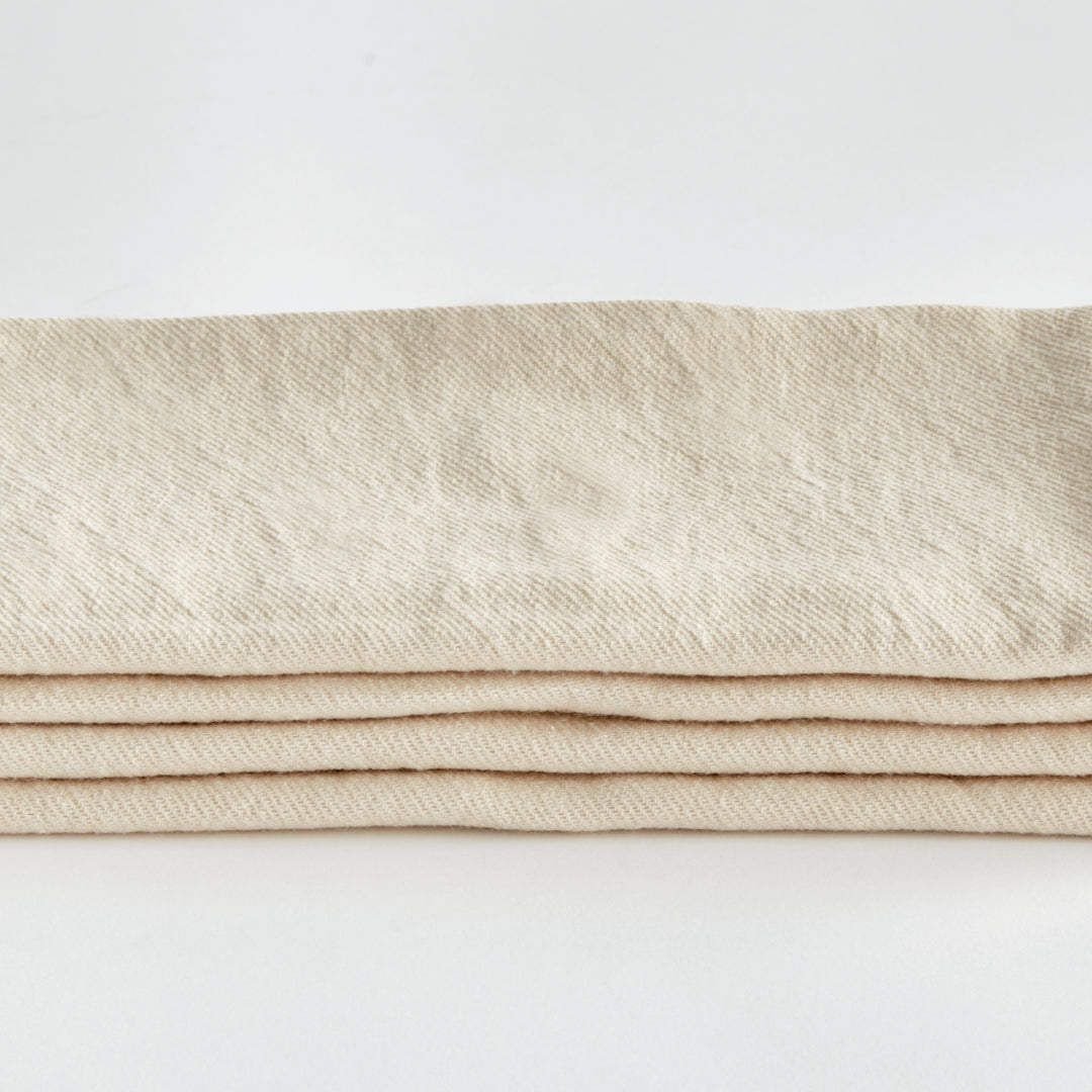 Set of 4 Soft Ochre Cotton Dinner Napkins