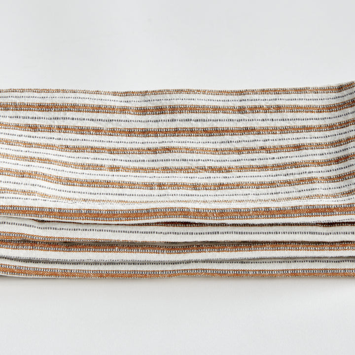 Set of 4 Striped Ochre Cotton Dinner Napkins