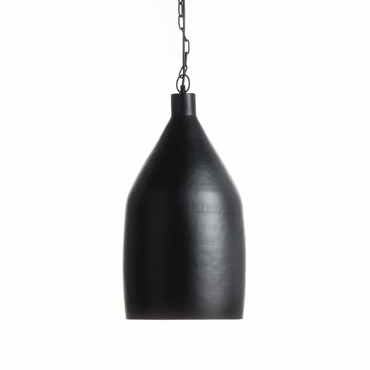 Small Matte Black Pendant Light with Gold Interior for Modern Spaces