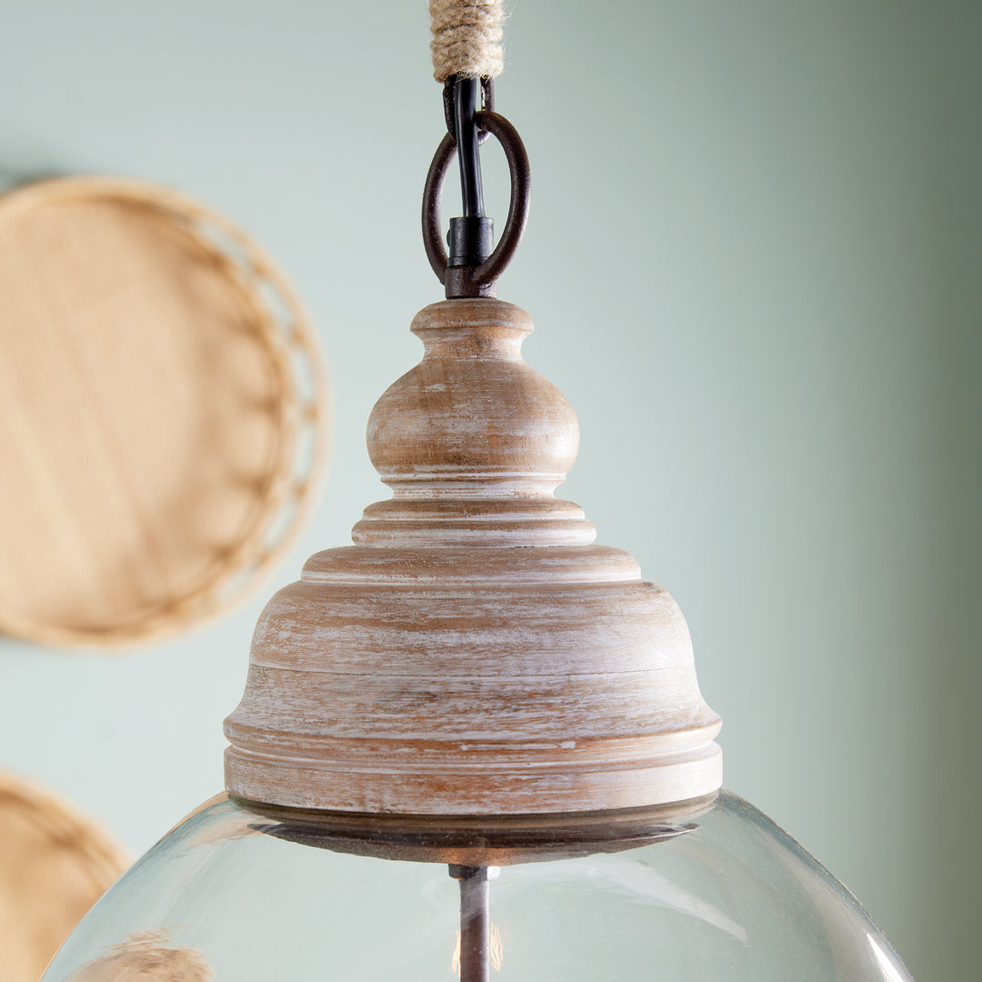 Glass Cloche Pendant Light 29"