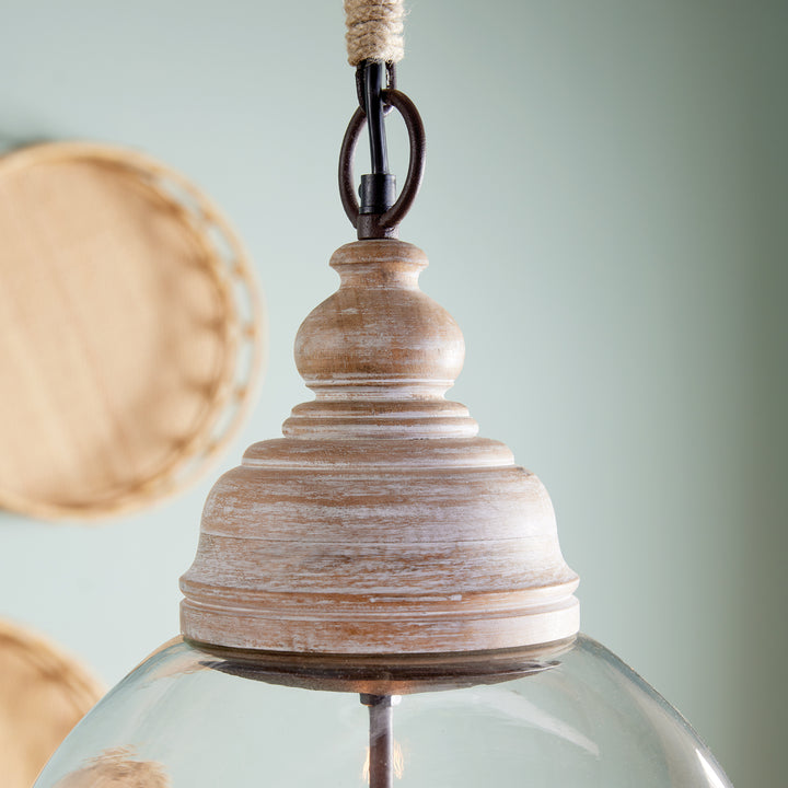 Glass Cloche Pendant Light 29"