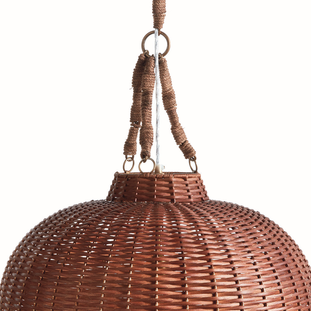 Hand-Woven Bell-Shaped Rattan Pendant Light for Open Spaces