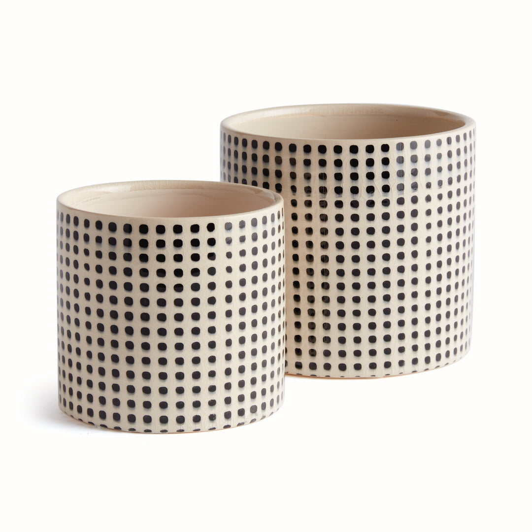 Ceramic Pot Set with Elegant Dotted Pattern for Transitional Spaces