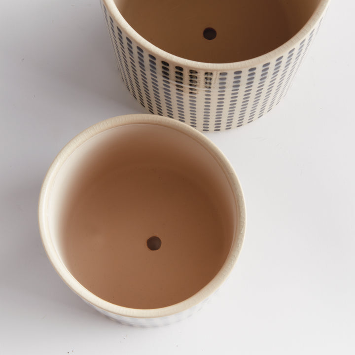 Ceramic Pot Set with Elegant Dotted Pattern for Transitional Spaces