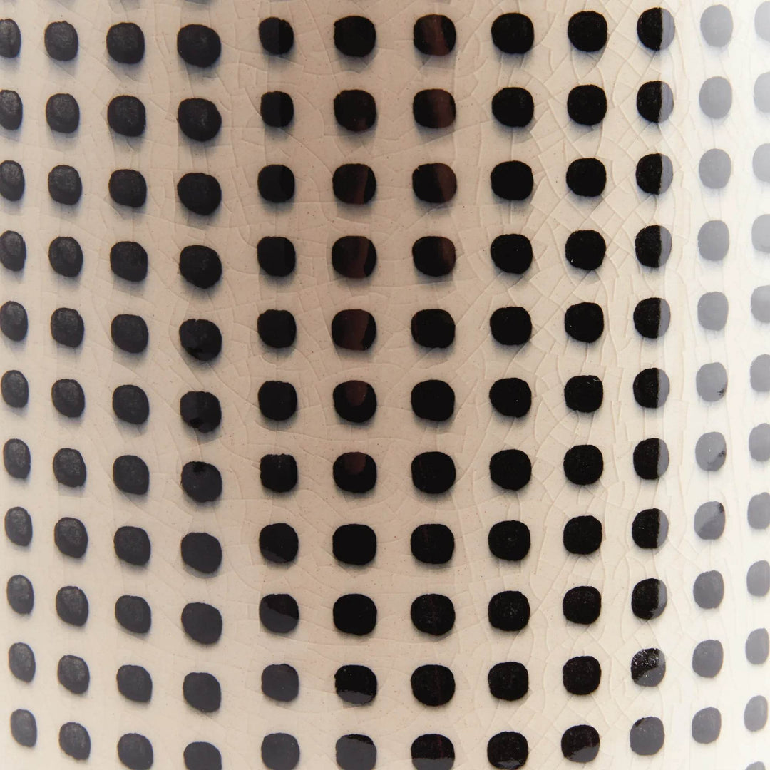 Modern Black and White Ceramic Vase Close Up