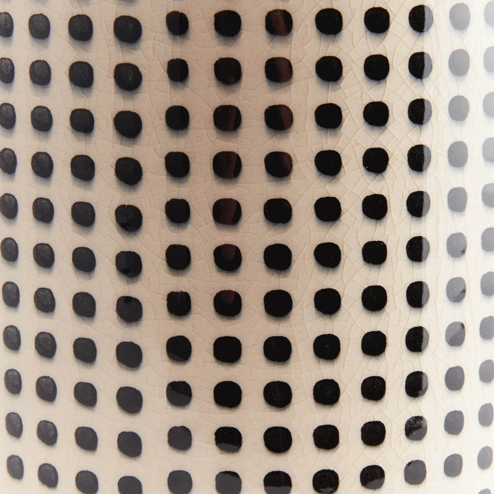 Modern Black and White Ceramic Vase Close Up