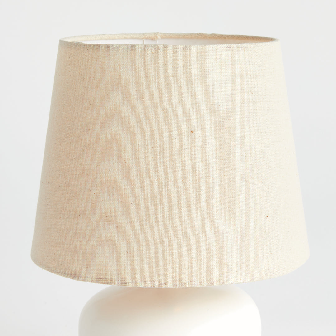 Petite White Ceramic Mini Lamp with European Shade