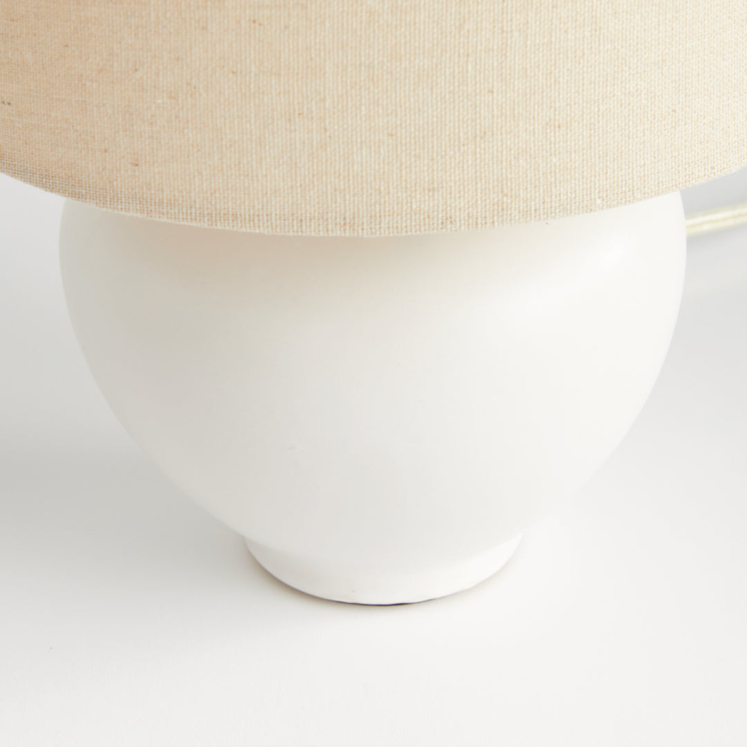 Petite White Ceramic Mini Lamp with European Shade