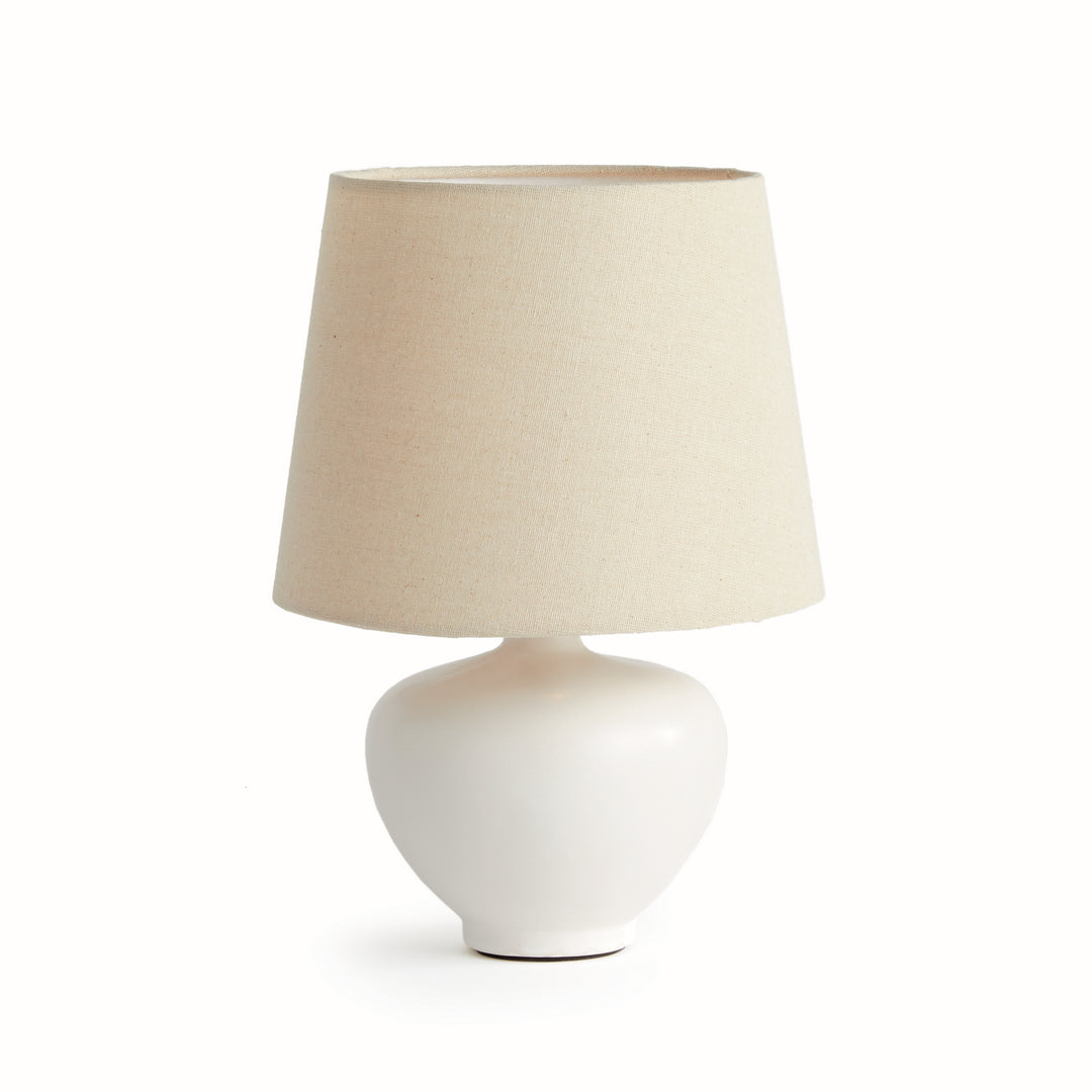 Petite White Ceramic Mini Lamp with European Shade