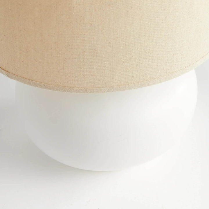 Teardrop White Ceramic Table Lamp with Drum Shade
