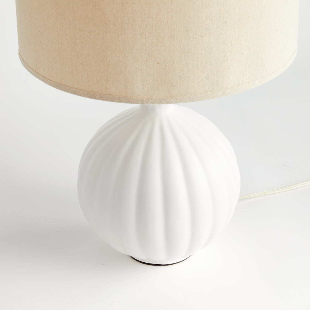 Modern White Ceramic Table Lamp with Empire Shade