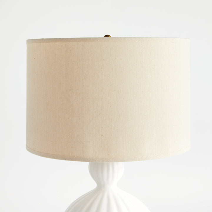 Modern White Ceramic Table Lamp with Empire Shade