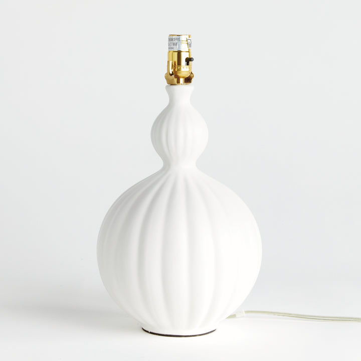 Modern White Ceramic Table Lamp with Empire Shade