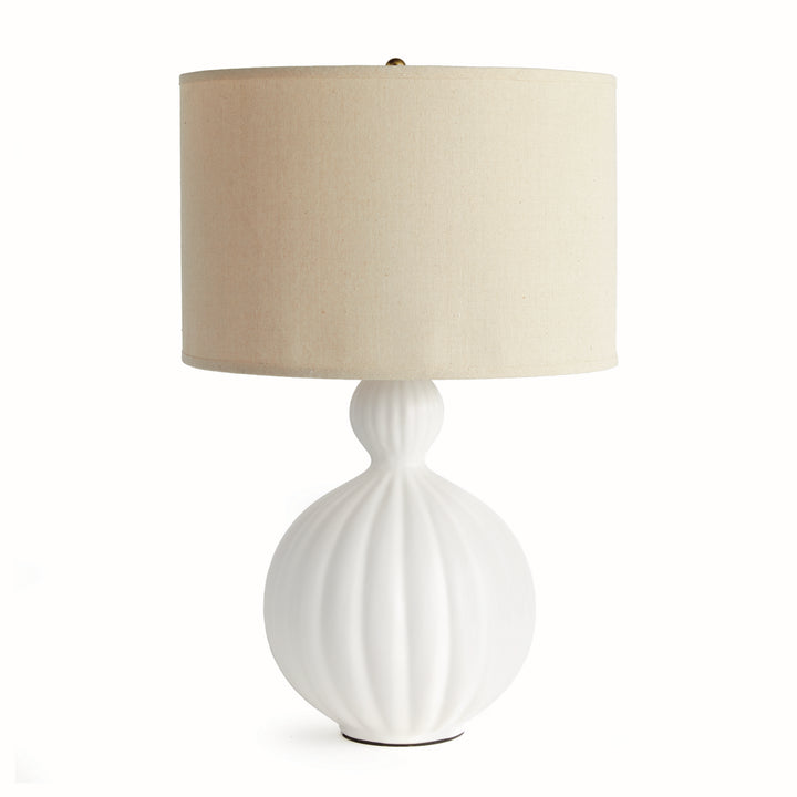 Modern White Ceramic Table Lamp with Empire Shade