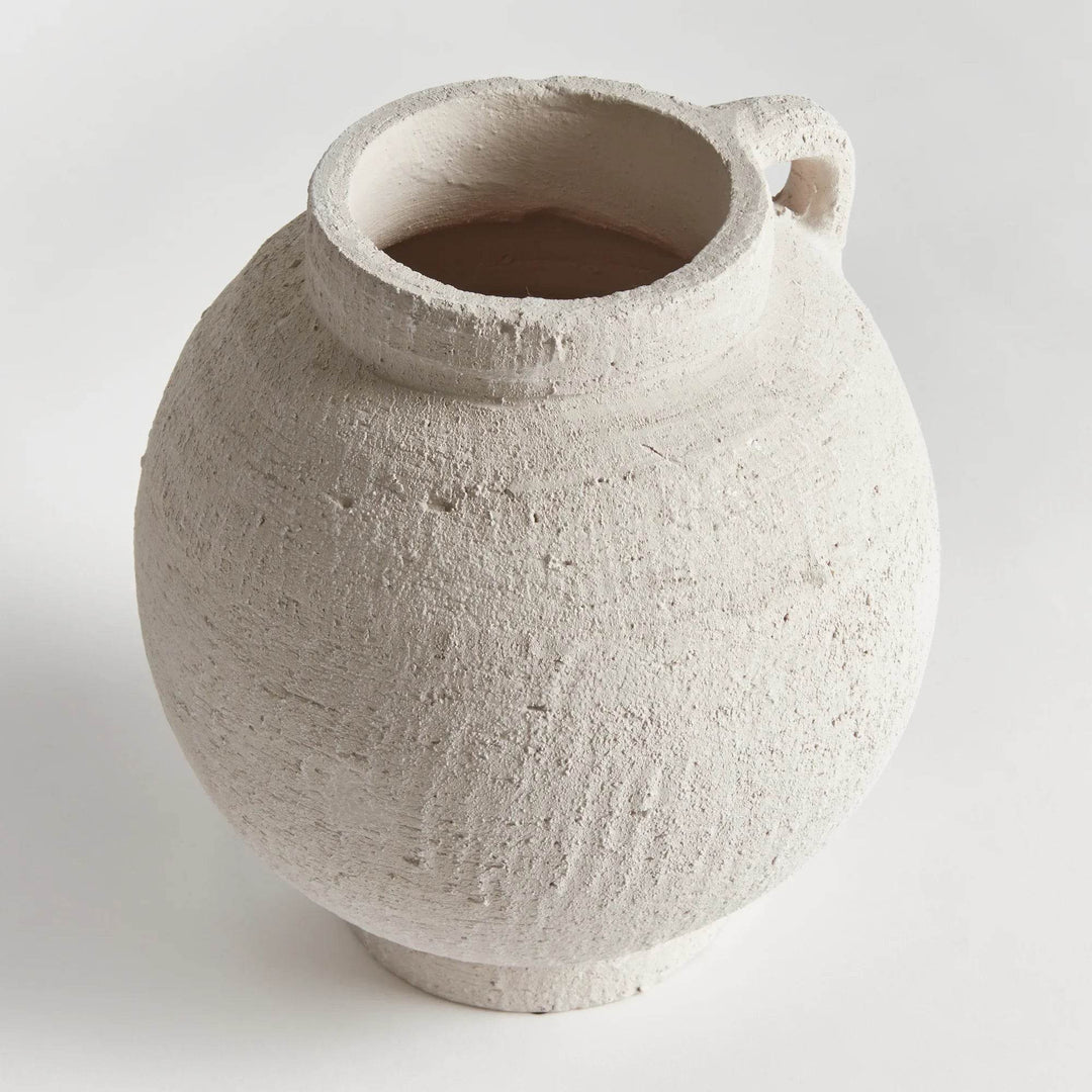 Contemporary White Terracotta Amphora Vase Medium - Delamere Design