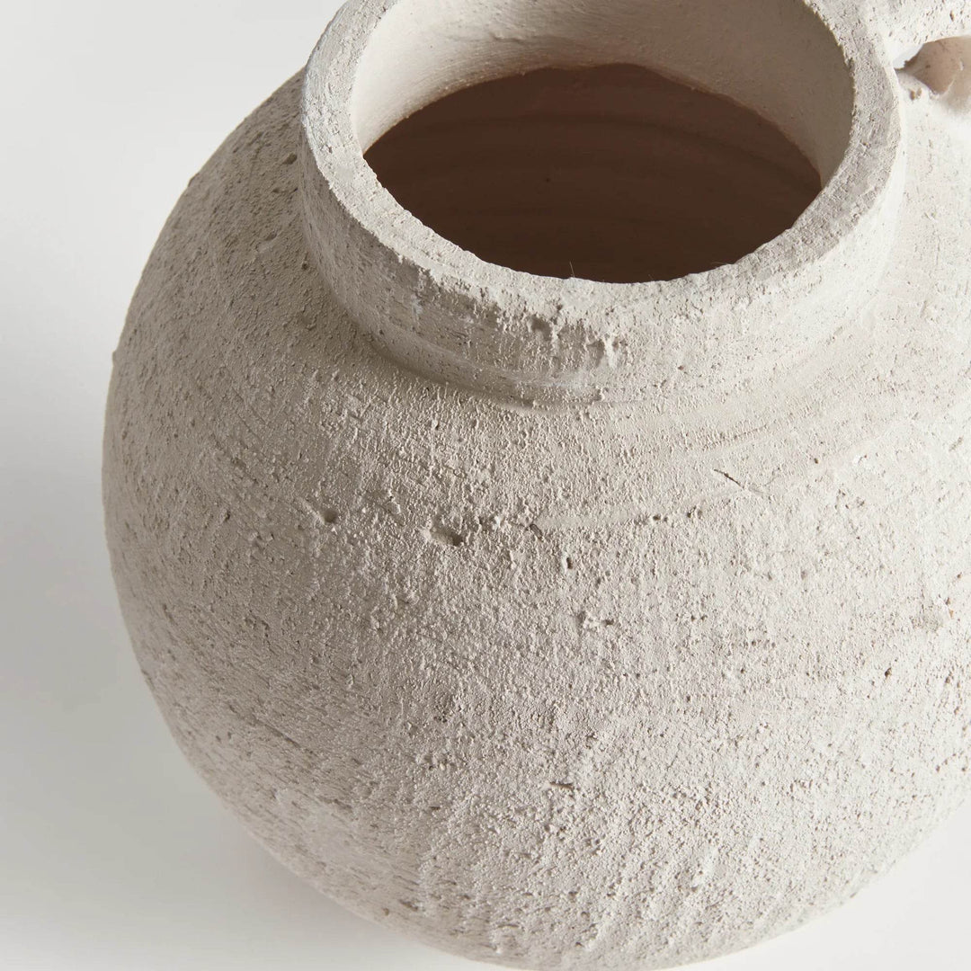 Contemporary White Terracotta Amphora Vase Medium - Delamere Design