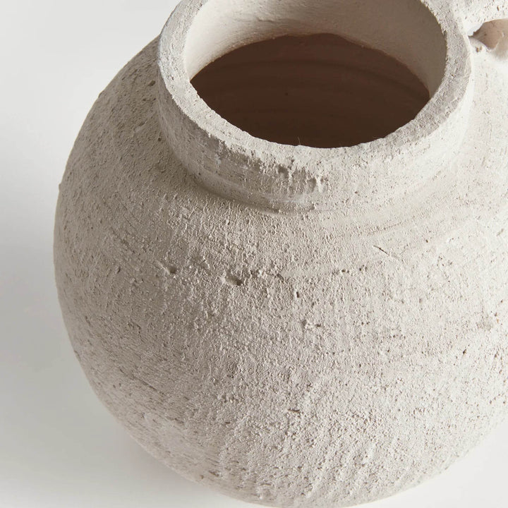 Contemporary White Terracotta Amphora Vase Medium - Delamere Design