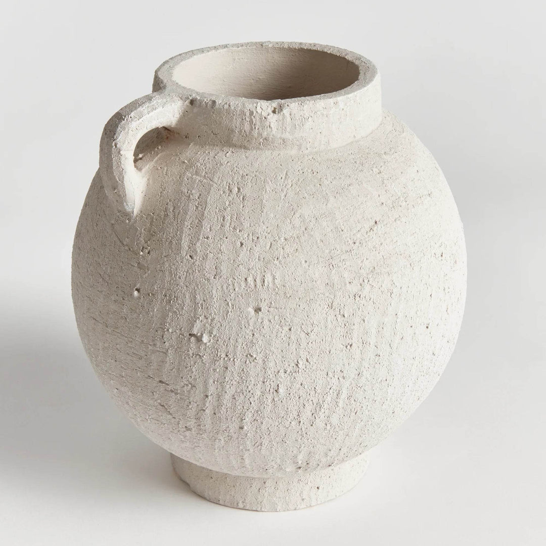 Contemporary White Terracotta Amphora Vase Medium - Delamere Design